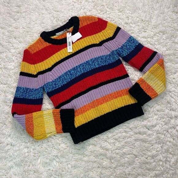 Alice + Olivia Barb Multicolor Striped Knit Sweater - Picture 2 of 6